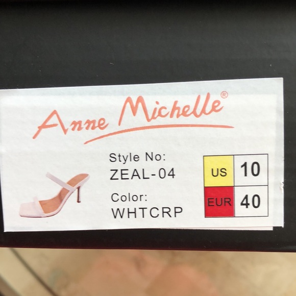 Anne Michelle | White Zeal-04 Women’s Size 10 Square Toe Strap Heels - Picture 10 of 11